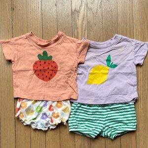 Mix & Match Fruit Tee and Bloomer Sets Sz 0-3M